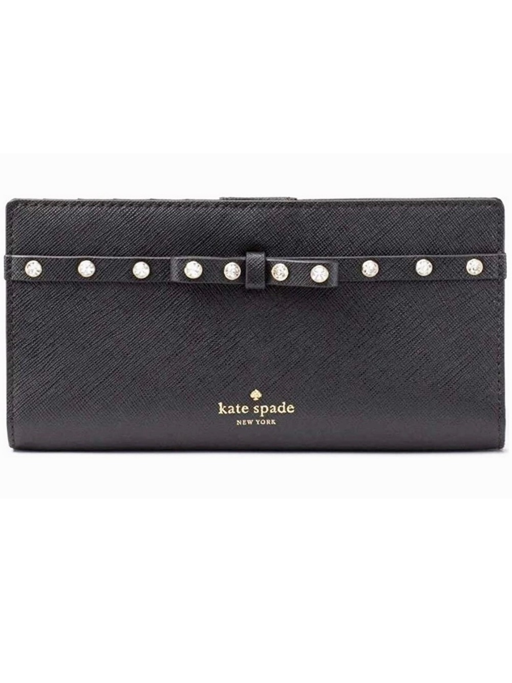 Kate Spade New York 250754 Womens Laurel Way Jeweled Clutch Wallet Black